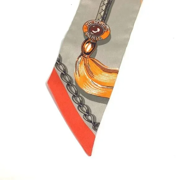 HERMES Twilly Twilly Twilly BandeauScarf Scarf silk gray